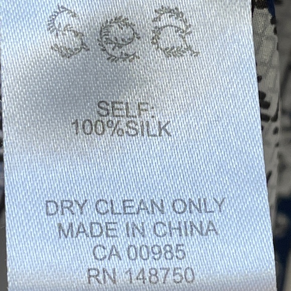 Sea NY Mosaic Patchwork Tile Geo Floral Print Ombré Tassel Silk Boho Blouse Top - Picture 11 of 11